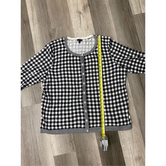 Talbots Black White Gingham Cardigan Button Up Blouse, Size 2X, MSRP $90 - Picture 8 of 8